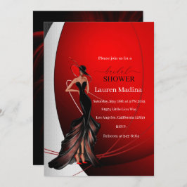 Convite Lady in Red chá de panela