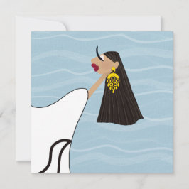 Convite Lady in White Dancing by the Sea in Grécia