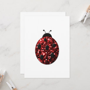 Convite Ladybug besouro Ladybird vermelho brilhant