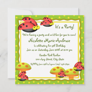 Convite Ladybug Charm/ Birthday Invite