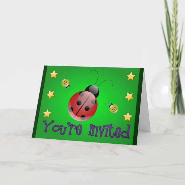 Convite Ladybug Kids Party Invitation (Frente)