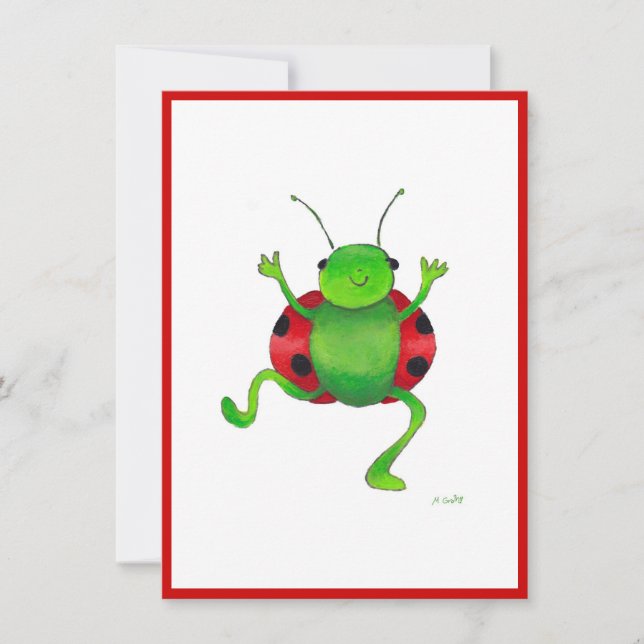 Convite "ladybug" para dança (Frente)