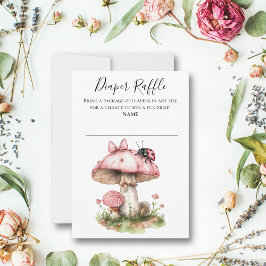 Convite Ladybug Pink Chá de fraldas Fralda Raffle