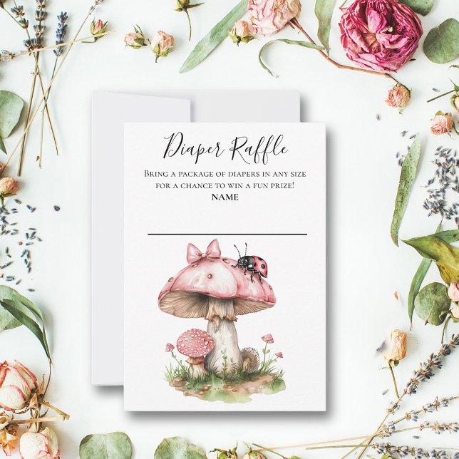 Convite Ladybug Pink Chá de fraldas Fralda Raffle (Criador carregado)