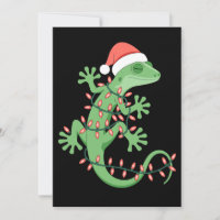 Lagarto Gecko de Natal Chapéu de Papai Noel Luzes