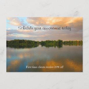 Convite Lago bonito no por do sol