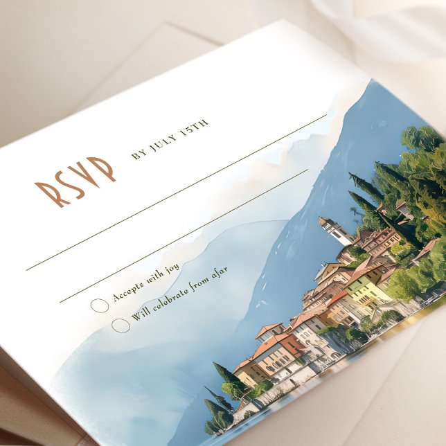 Convite Lago Como Itália RSVP Inserir Destino Em (Criador carregado)