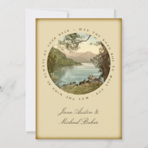 Convite Lago de Casamento Irlandês na Irlanda de Kerry e 