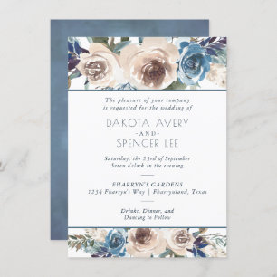 Convite Lago Floral   Casamento Dusty Dandelion Garland