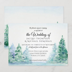 Convite Lago Horizontal de Floresta de Montanha Rústica c