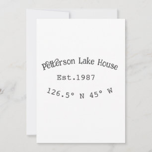 Convite Lago House ets. Data ano em que as coordenadas per
