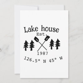 Convite Lago House ets. Data ano em que as coordenadas per