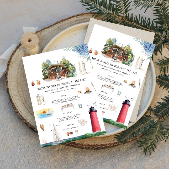 Convite Lago Michigan | Fim de semana de aniversário (Criador carregado)