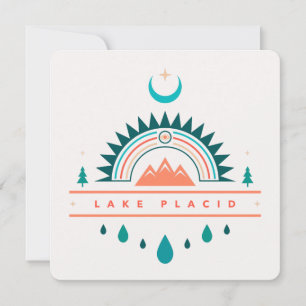 Convite lago plácido boho arco-íris lua