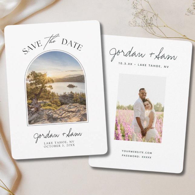 Convite Lago Tahoe Wedding Emerald Cove Salvar Data (Lake Tahoe Wedding Emerald Cove Save the Date Invitation)