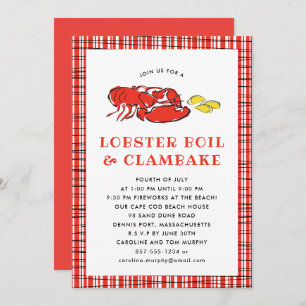 Convite Lagosta Boil Clambake Summer Party Cookout