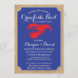 Convite Lagosta do chá da festa de noivado da fervura dos