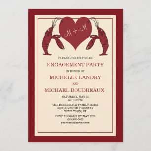 Convite Lagostas dos lagostins com festa de noivado do