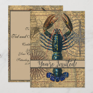 Convite Lagostim Marisco Marisco Maine Oceano Clássico