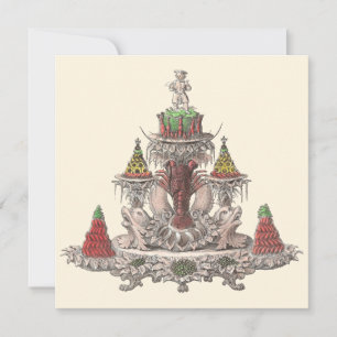 Convite Lagostins do vintage elegante/fervura franceses