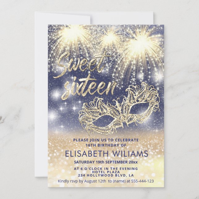 Convite lágrima de charme de Mascarada de charme legal omb (Frente)