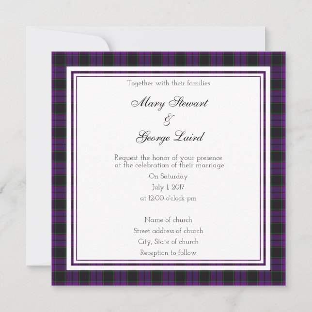 Convite Laird Scottish Wedding Square Invitation (Frente)