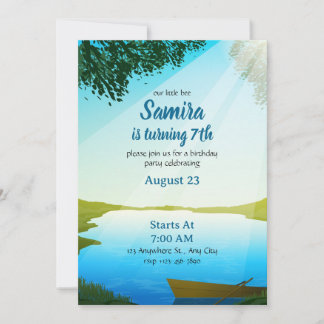 Convite Lake Birthday invitation template River bday