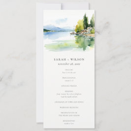Convite Lake Geneva Switzerland Landscape Wedding Program