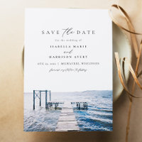 LAKE Pier Watercolor Casamento Salva a Data