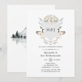 Convite Lakeside Monograma Crest Bridesmaids Luncheid