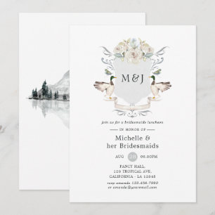 Convite Lakeside Monograma Crest Bridesmaids Luncheid