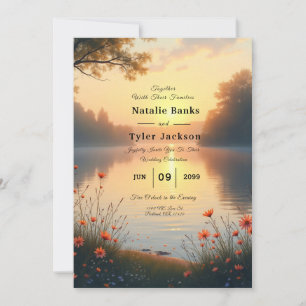 Convite Lakeside Twilight Whispers perto da Água