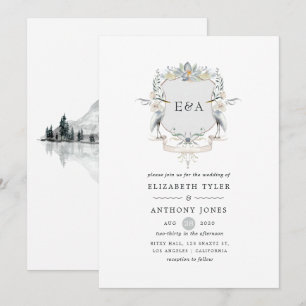 Convite Lakeside Weding Monograma Crest
