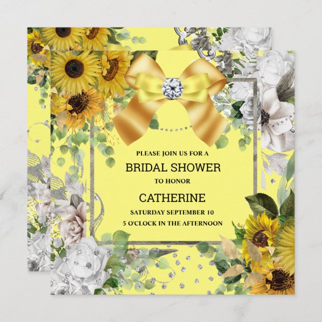 Convite Lama de verão de girassol (Frente/Verso)
