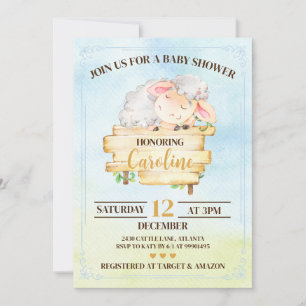 Convite Lamb Baby Shower Invitation