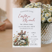 Lamb I atravessa flores borboletas Páscoa Brunch