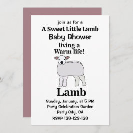 Convite Lamb Vivendo Um Chá de fraldas De Carneiro Engraça