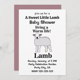 Convite Lamb Vivendo Um Chá de fraldas De Carneiro Engraça