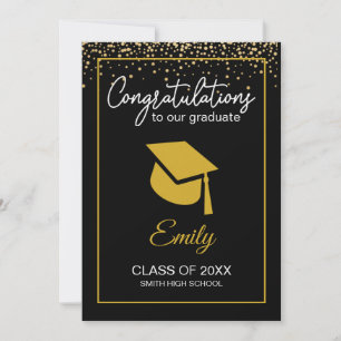 Convite Lâmina Dourada preta Classe de 2021