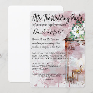 Convite Lâmpada de Cor de Água Depois do Casamento