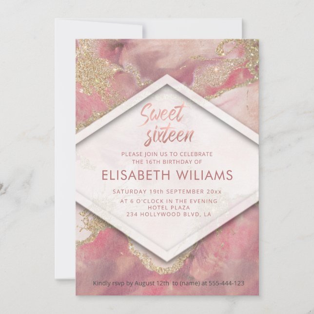 Convite Lâmpada moderna de lavagem com aquarela (Frente)