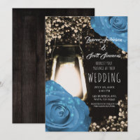 Lâmpada Rustic Glow Cornflower Blue Roses Casament
