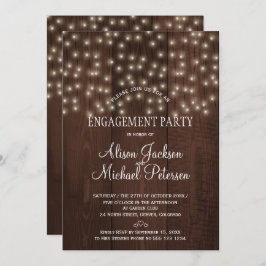 Convite Lâmpadas com brilho festa de noivado