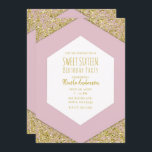Convite Lâmpadas Luminosas Douradas, Cor-de-rosa, Glam Swe<br><div class="desc">personalizar para o seu evento</div>