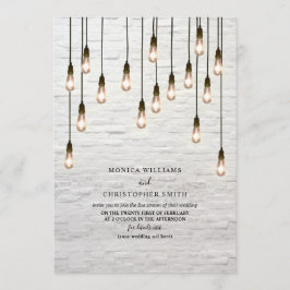 Convite Lâmpadas Vintage - Brick virtual branco