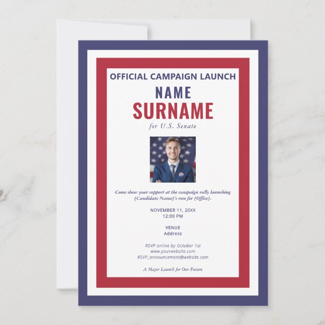 Convite Lançamento da Campanha de Candidatos Políticos (Frente)