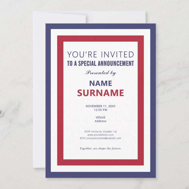 Convite Lançamento da Campanha do Pântano Candidato Políti (Frente)