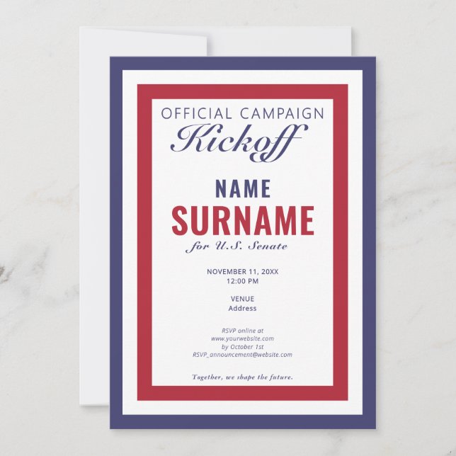 Convite Lançamento da Campanha Gala do Candidato Político (Frente)