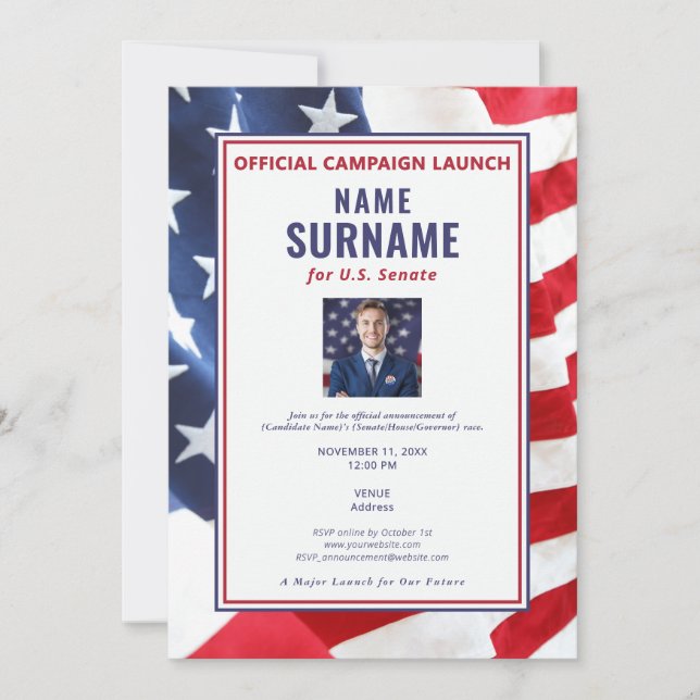 Convite Lançamento da Campanha Oficial Foto de Candidato P (Frente)