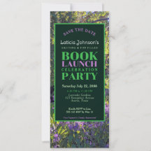 Lançamento de Livro Encantador Floral Roxo Verde N